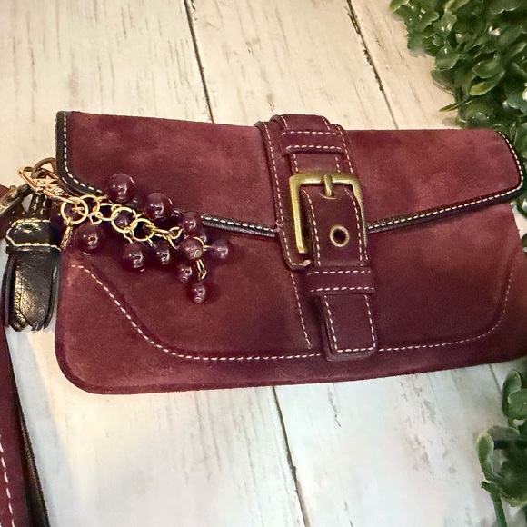 Elegant Burgundy Suede Clutch